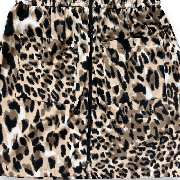 ALFANI Cheetah Animal Print Dress Zip Front Elastic Waist Pockets - Picture 3 of 10